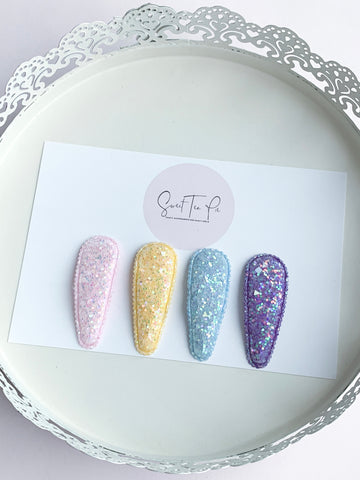 Spring Glitter Snap Clip Set
