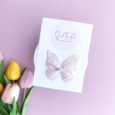 Spring Pink Butterfly Clip