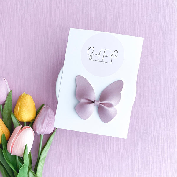 Satin Pink Butterfly Clip