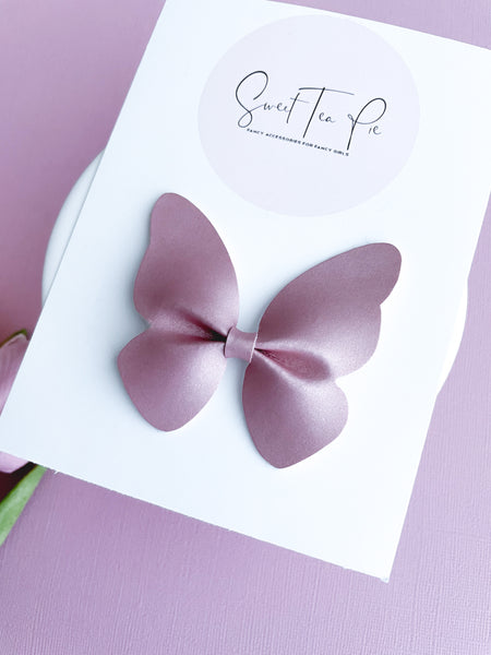 Satin Pink Butterfly Clip