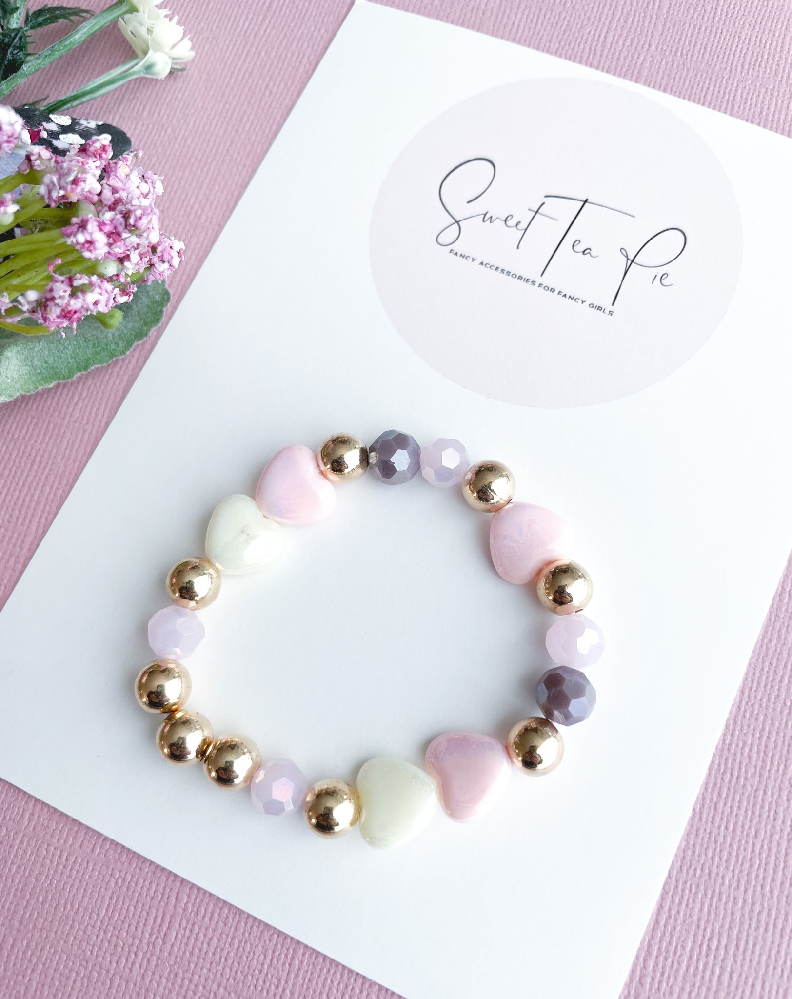 Pastel Hearts Glam Bracelet