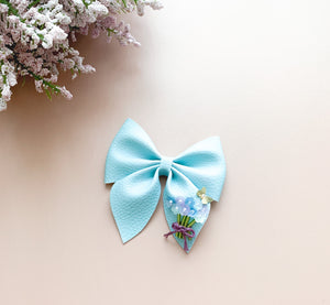 Sky Blue Floral Bouquet Sequin Dripped Sailor