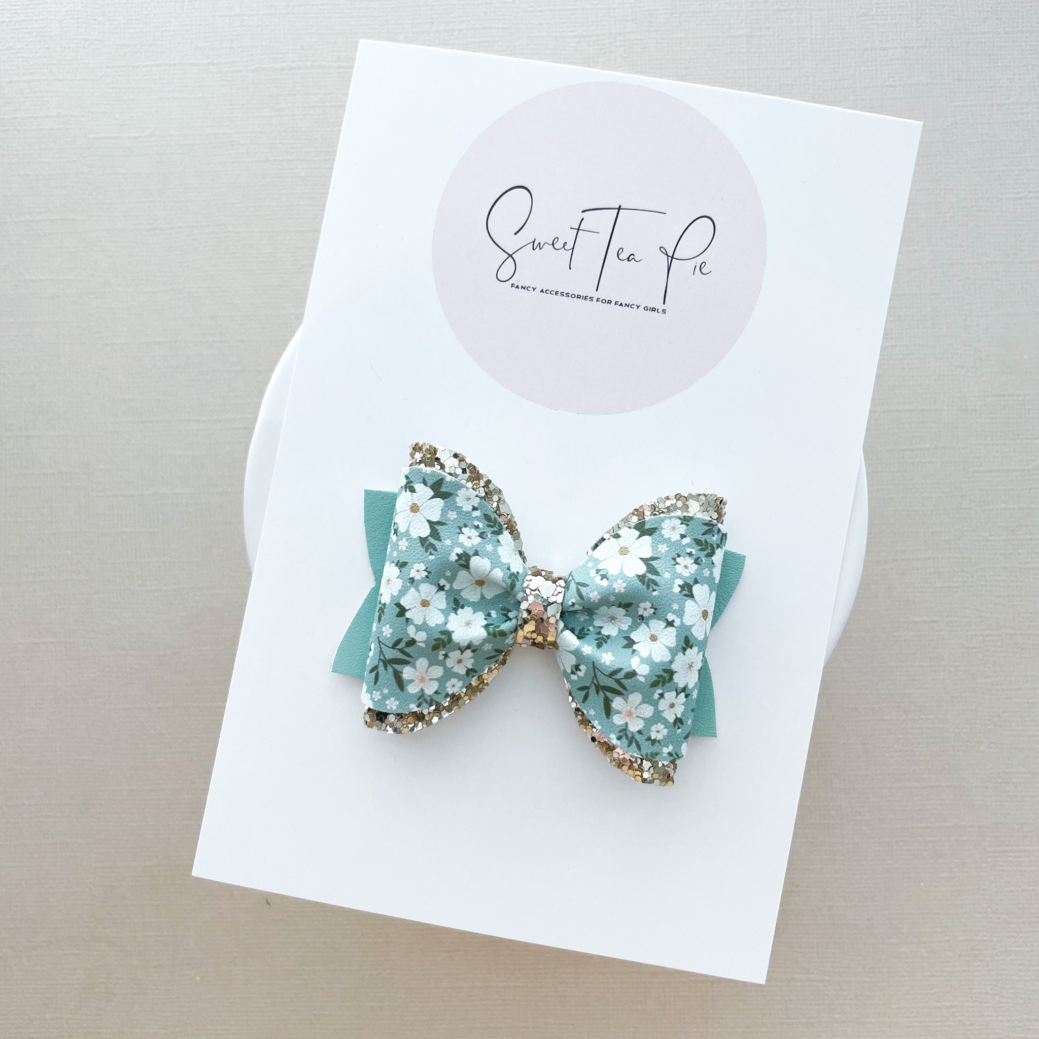 Bridget Floral Pinched Loop Hair Bow