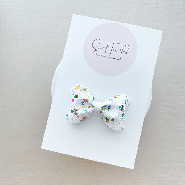 Irish Rainbow Pinched Loop Hair Bow