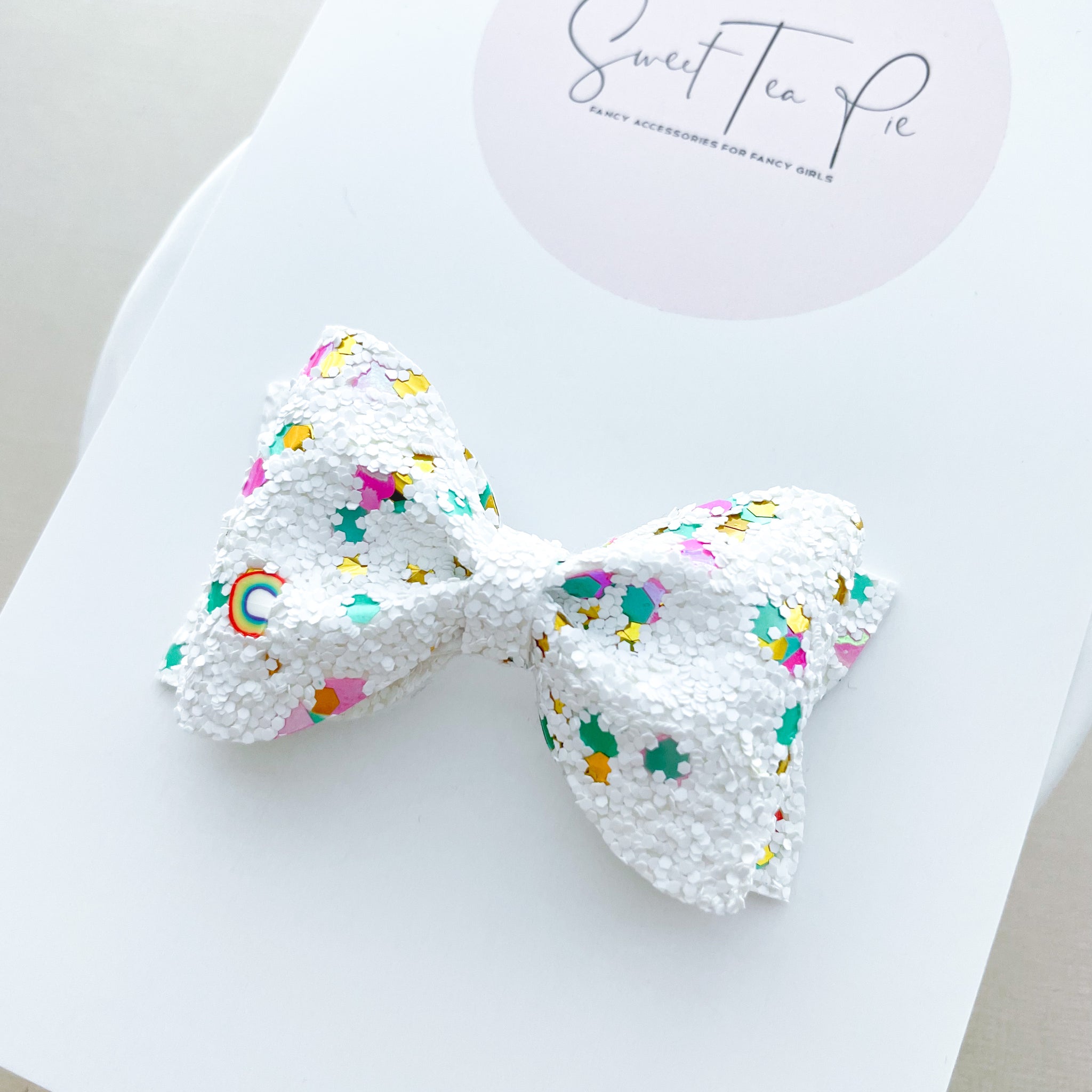 Irish Rainbow Pinched Loop Hair Bow