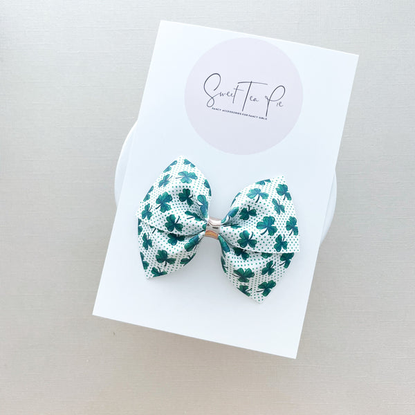 Shamrock Polka Dot Lu Hair Bow