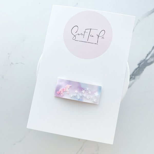 Rainbow and Clouds Sequin Snap Clip - #4