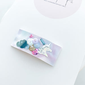 Rainbow and Clouds Sequin Snap Clip - #5