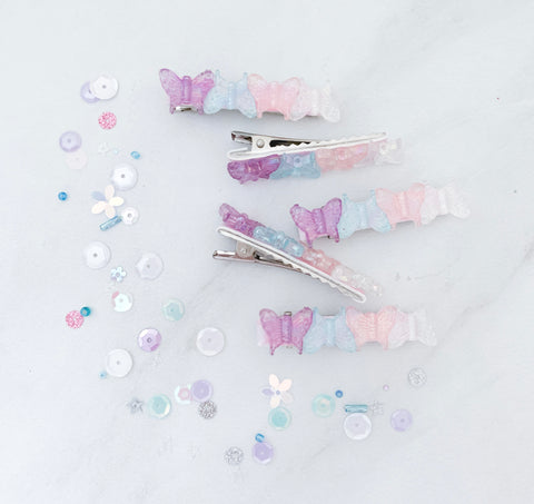 Pastel Butterfly Glam Clip