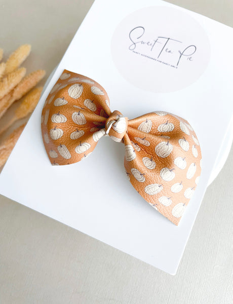 Fall Pumpkins Knot Hair Bow