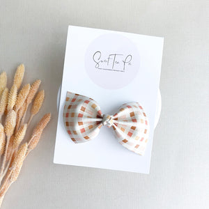 Fall Plaid Knot Hair Bow