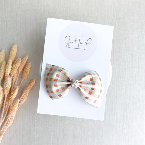 Fall Plaid Knot Hair Bow