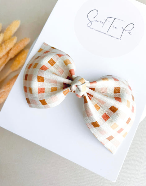 Fall Plaid Knot Hair Bow