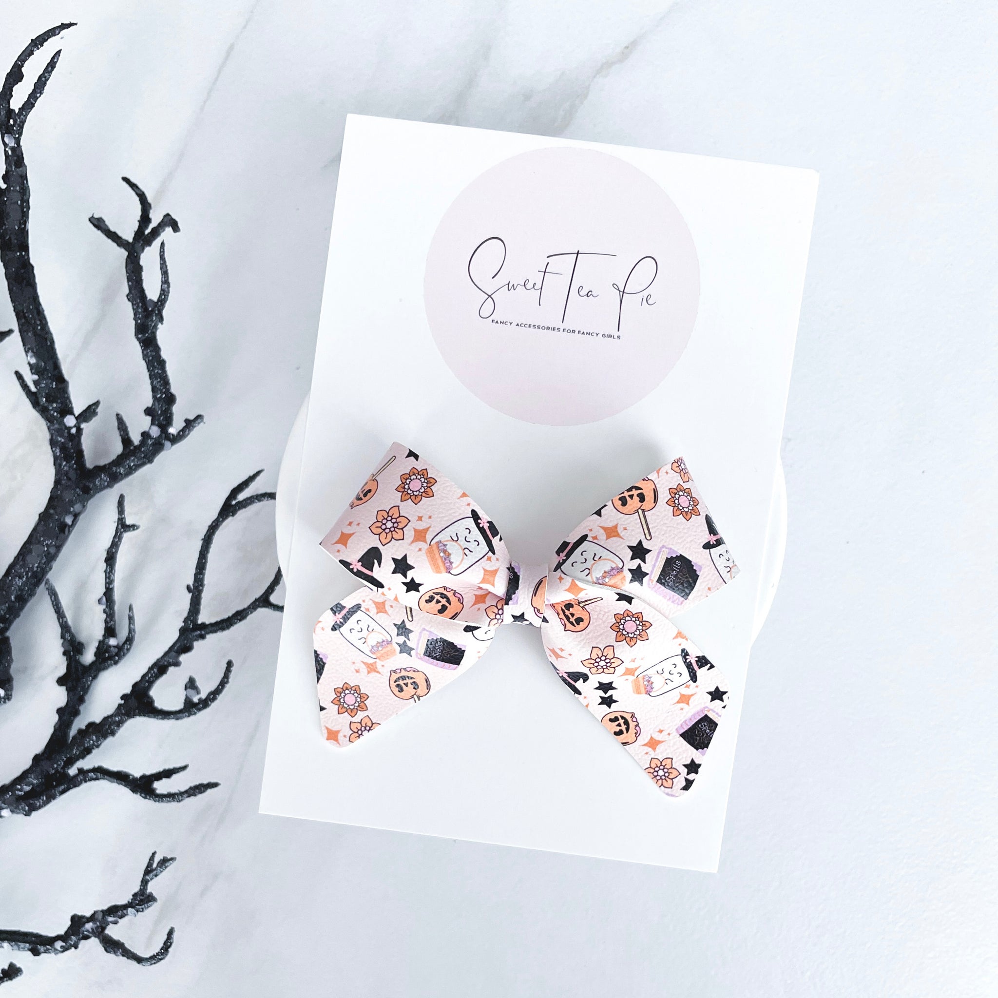 Floral Ghosts Schoolgirl Bow