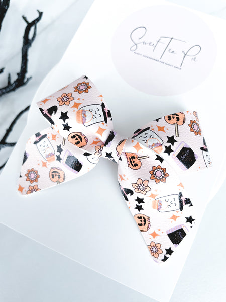 Floral Ghosts Schoolgirl Bow
