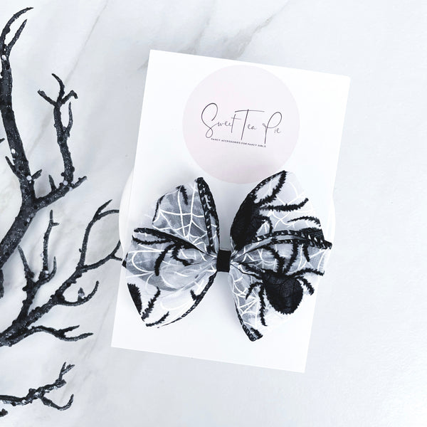 Velvet Spider Mini Fable Ribbon Hair Bow