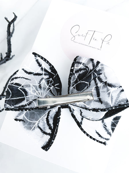 Velvet Spider Mini Fable Ribbon Hair Bow