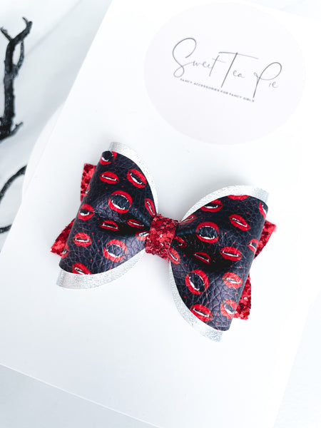 Vampire Pinched Loop Hair Bow