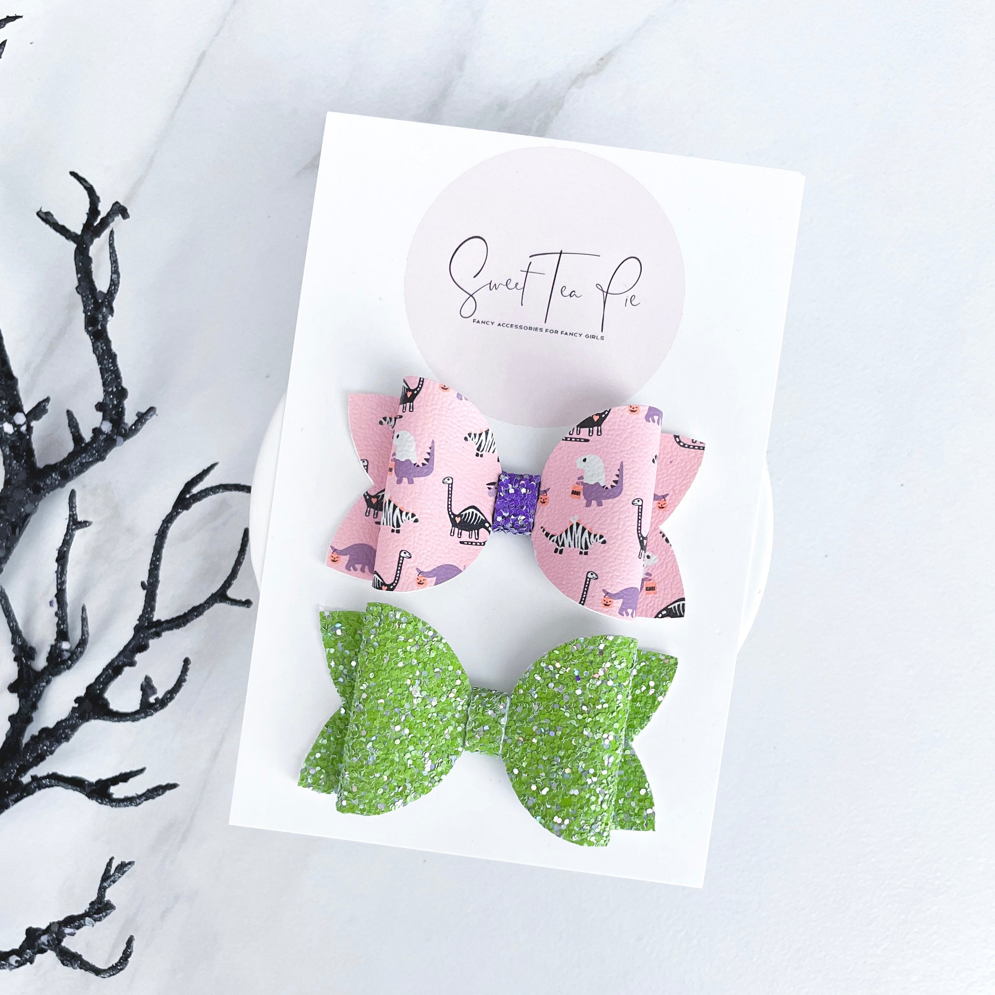 Spooky Dinos Single Loop Hair Bow