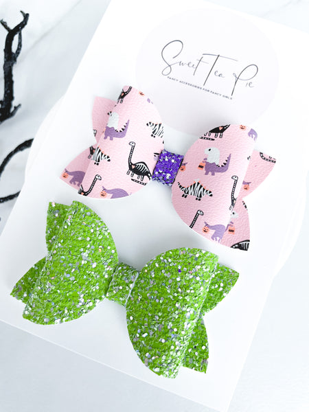 Spooky Dinos Single Loop Hair Bow