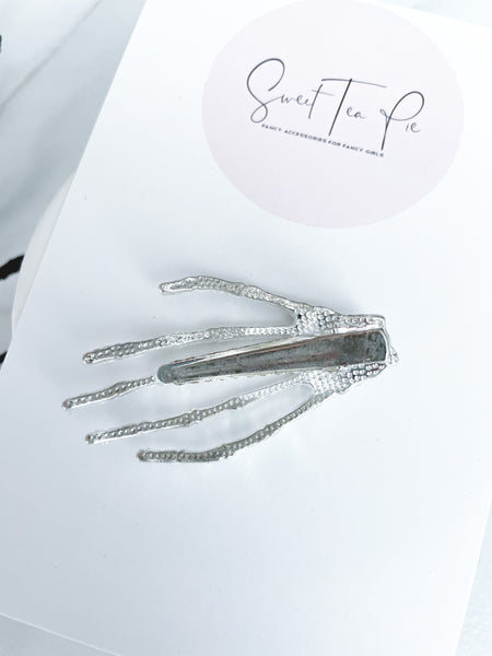 Silver Skeleton Glam Clip