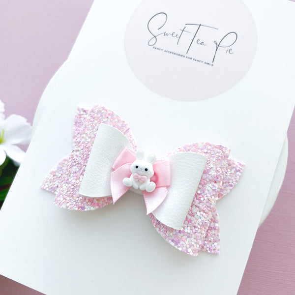 Perfectly Pink Bunny Double Loop Hair Bow