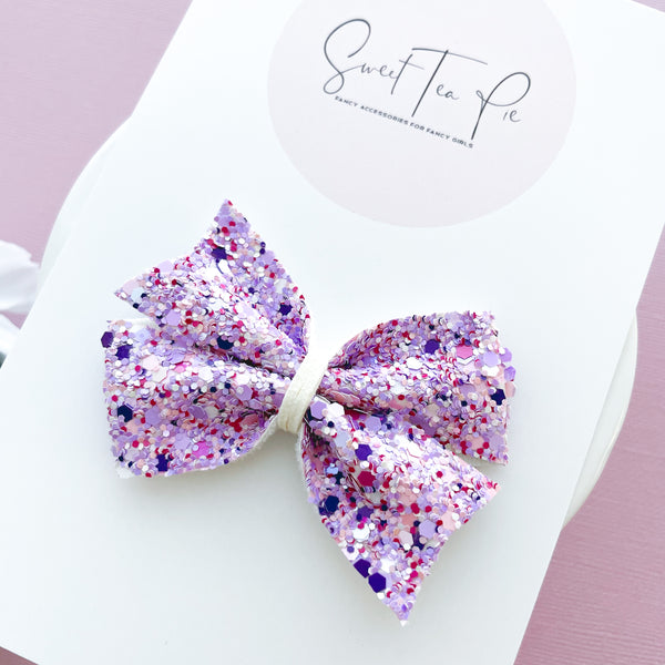Lavender Lilac Pinwheel Hair Bow