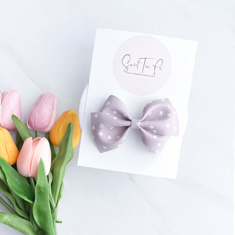 Lilac Floral Lu Hair Bow