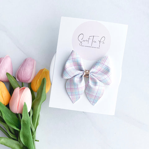 Bunny Plaid - Sailor Hair Bow