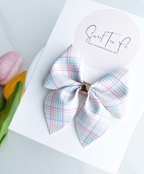 Bunny Plaid - Sailor Hair Bow