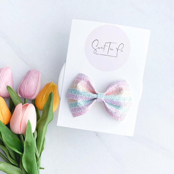 Pastel Stripes Modern Lu Hair Bow
