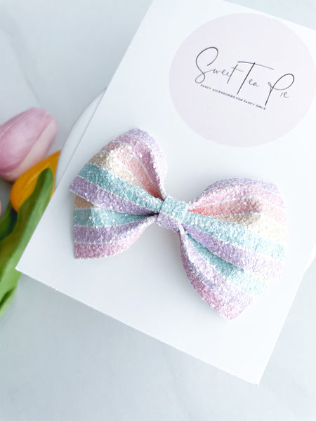 Pastel Stripes Modern Lu Hair Bow