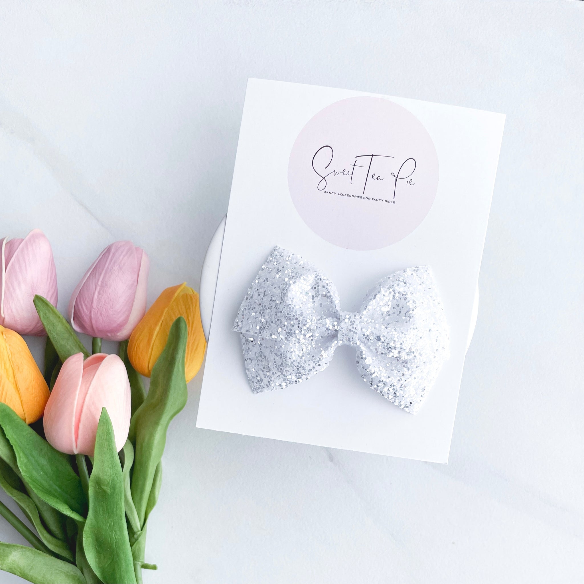 White Modern Lu Hair Bow