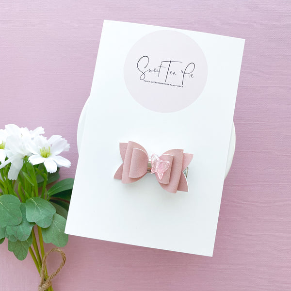 Pink Butterfly Mini Loop Bow