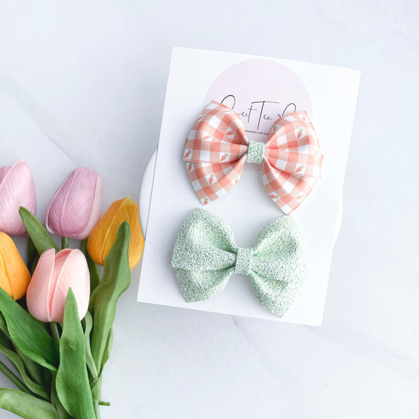 Carrot Snacks Mini Lu Bow - Set of 2