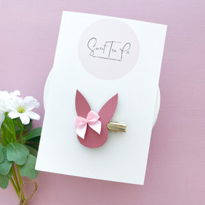 Rose Pink Bunny Glam Clip