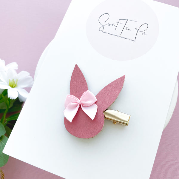 Rose Pink Bunny Glam Clip