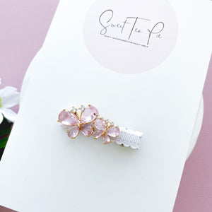 Crystal Pink Butterfly Glam Clip