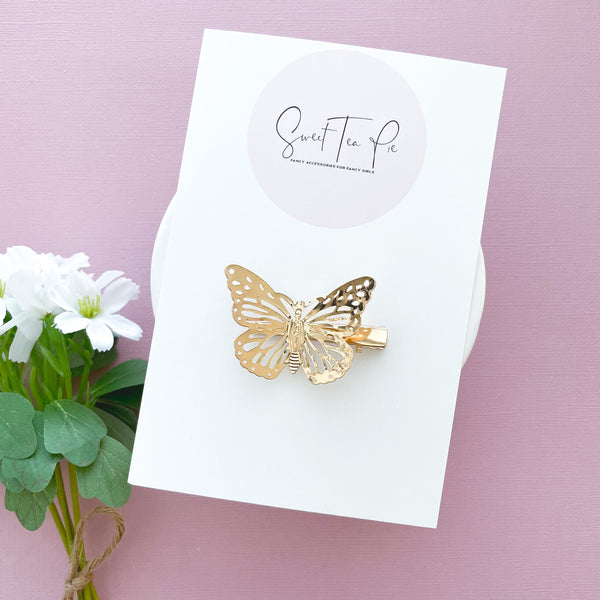 Gold Butterfly Glam Clip