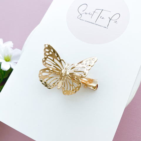 Gold Butterfly Glam Clip