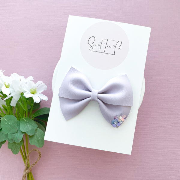 Purple Butterfly Garden Sequin Hair Bow