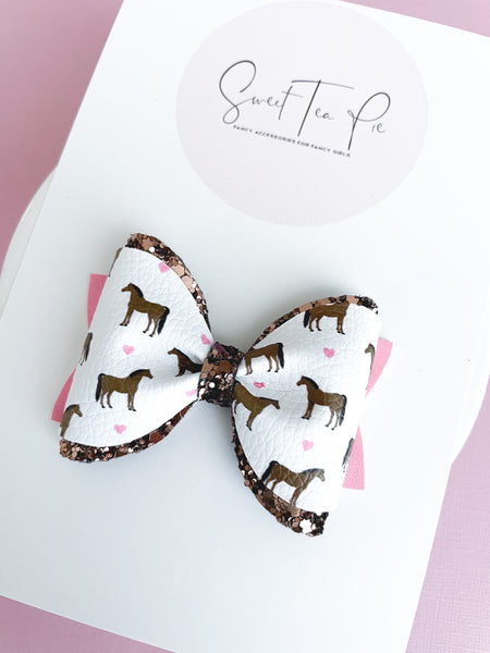 Horse Riding Pinched Loop Hair Bow