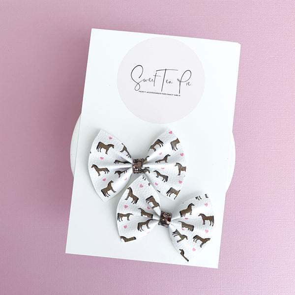 Horse Riding Pigtail Hair Bows