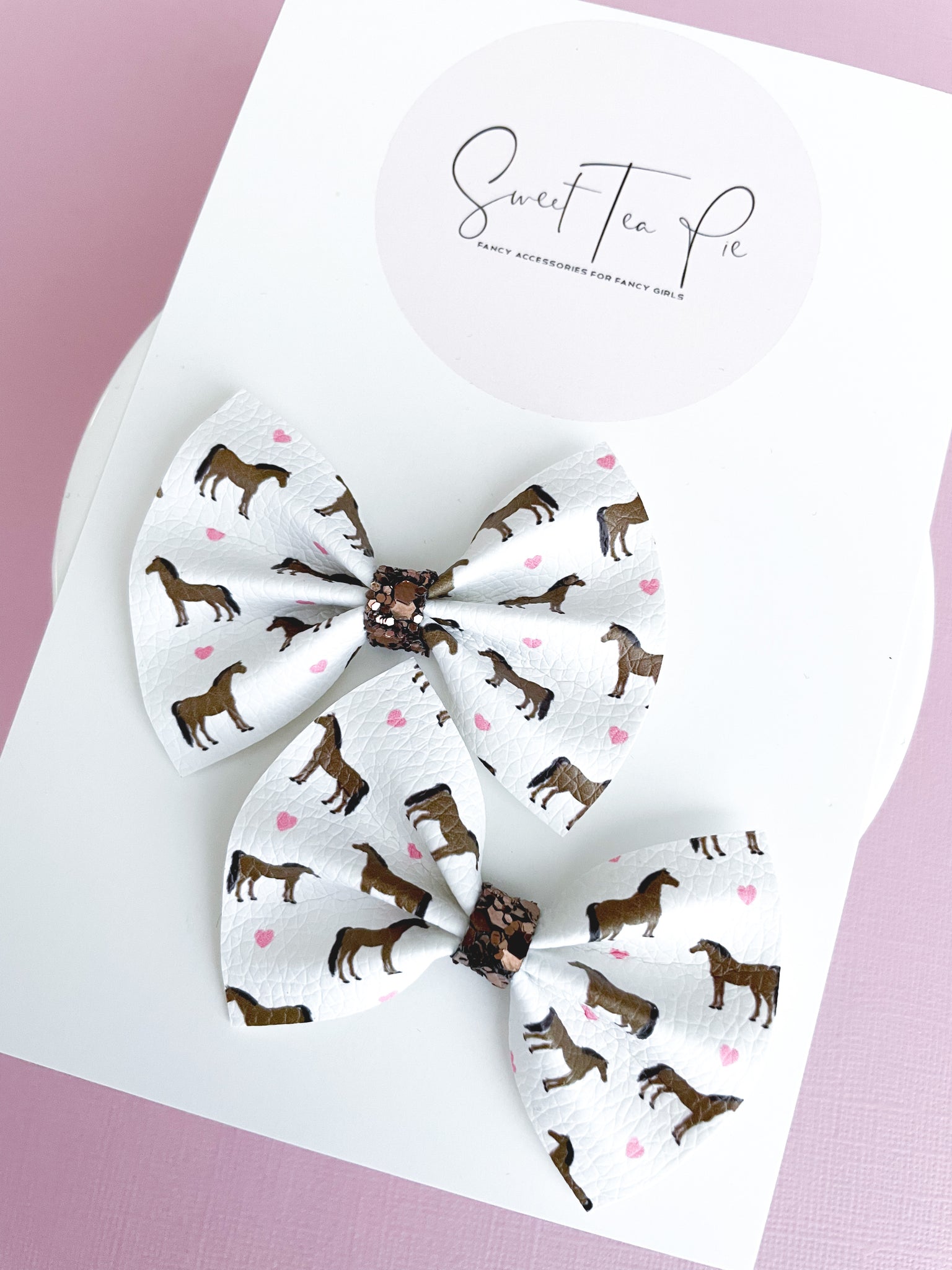 Horse Riding Pigtail Hair Bows