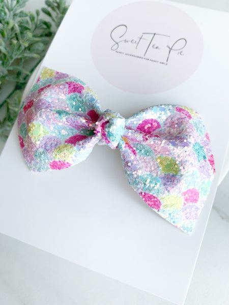 Glitter Scales Knot Hair Bow