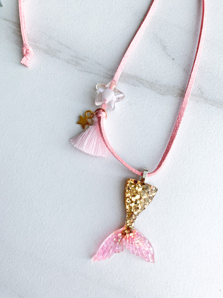 Pink Mermaid Tail Necklace