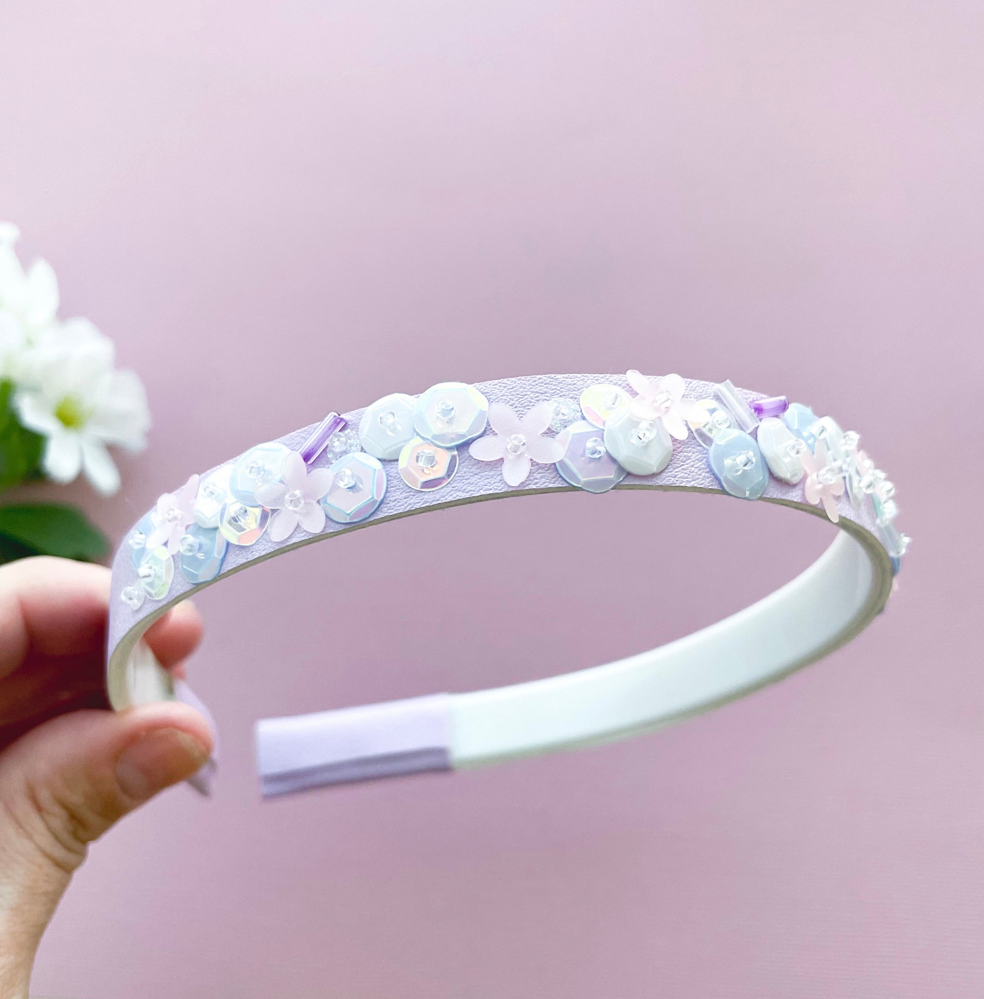 Flower Garden Sequin Glitter Headband