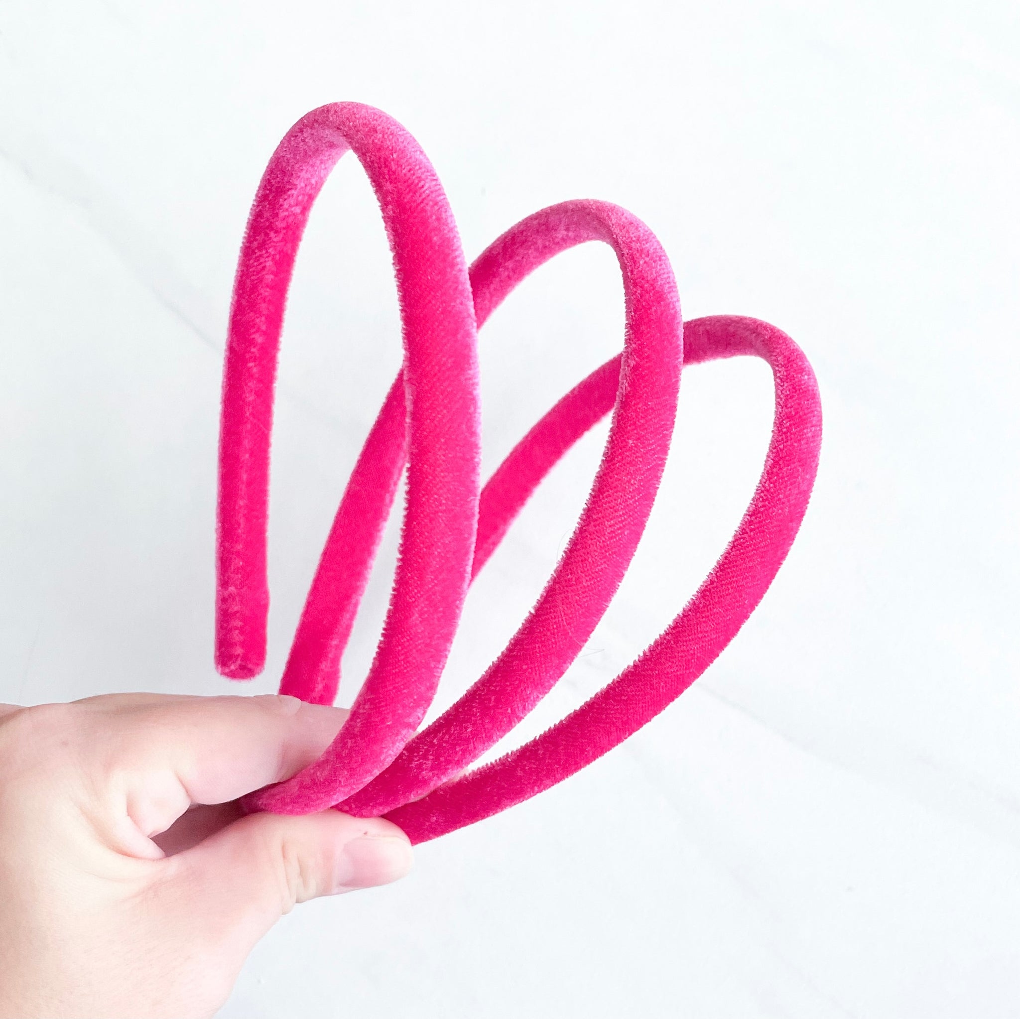 Hot Pink Velvet Headband