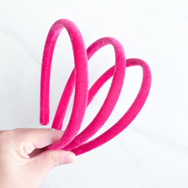Hot Pink Velvet Headband