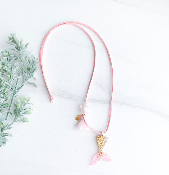 Pink Mermaid Tail Necklace